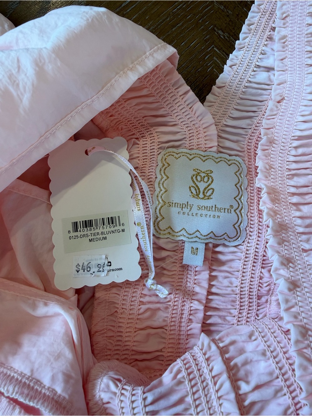 Simply Southern Pale Pink Tiered Ruffle Dress - Picture 5 of 12